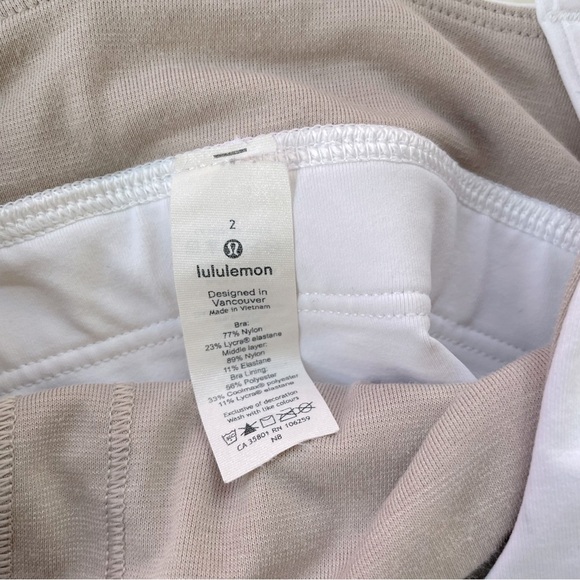 Lululemon White Energy Longline Bra Medium Support Size 2 - Picture 6 of 9